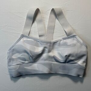 Lilybod Sports Bra Grey White Camo Activewear Yoga Gym Workout Womens Small